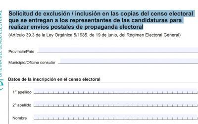 Excluyete de los listados de publicidad electoral