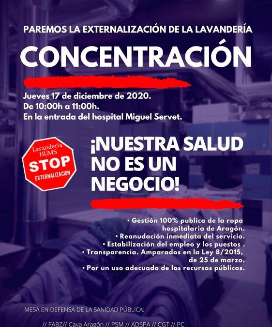 Concentración contra la privatización de la lavandería del Servet