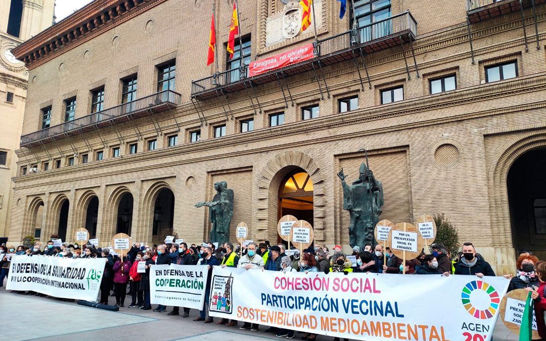 El tejido social zaragozano, contra los recortes en el presupuesto 2022