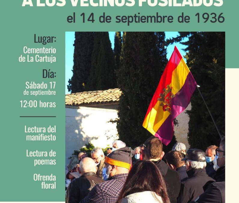 Homenaje a los vecinos fusilados el 14 de septiembre de 1936